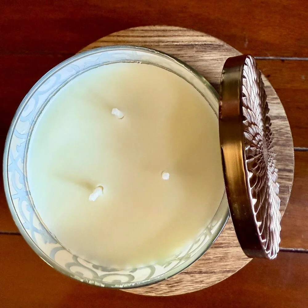 NEW BACKYARD HONEYSUCKLE  3-Wick Candle Bath & Body Works